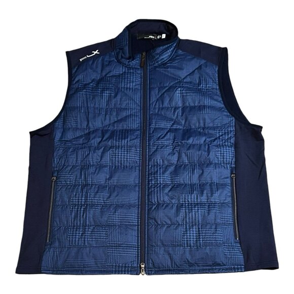 Ralph Lauren RLX Plaid Quilted Wool Polyester Blend Performance Golf Vest XXL - Picture 2 of 6